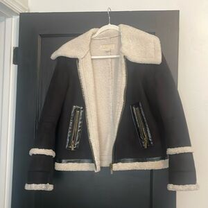 Michael Kors Moto Sherpa lined Jacket
